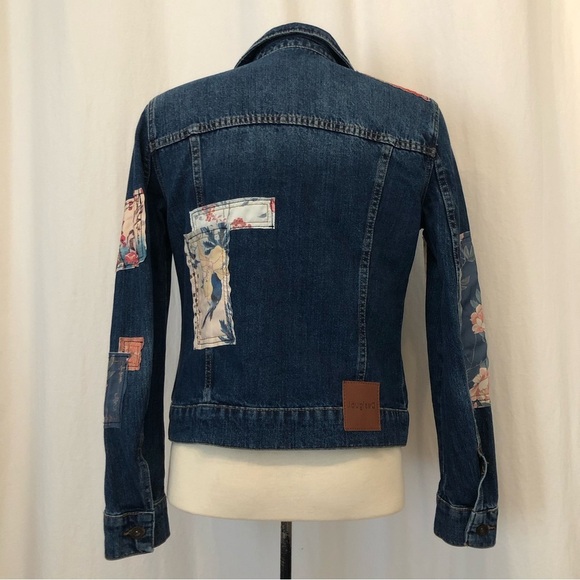 DESIGUAL Boho patchwork jean jacket. Size 4 - Picture 3 of 14